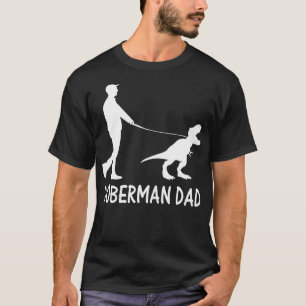Camiseta Pai Doberman Dinosaur Dobie Dog Proprietário Funny