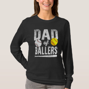 Camiseta Pai dos Atletas Softbol Jogador de Beisebol Pai Pa