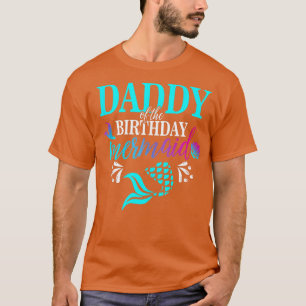 Camiseta Pai Dos Homens Da Família De Sereias De Aniversári
