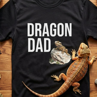 Camiseta Pai Dragão Engraçado Lagarto Barbudo