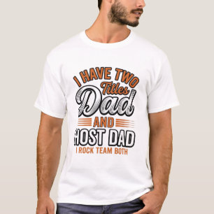 Camiseta Pai e Anfitrião Pai Citação de Gravura Vintage Des