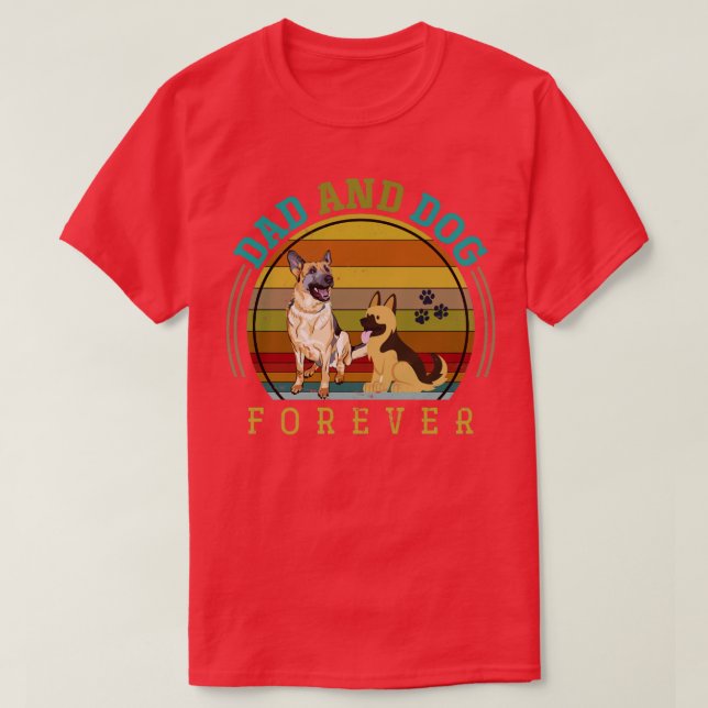 Camiseta Pai E Cão Para O German shepherd De Animais De Com (Frente do Design)