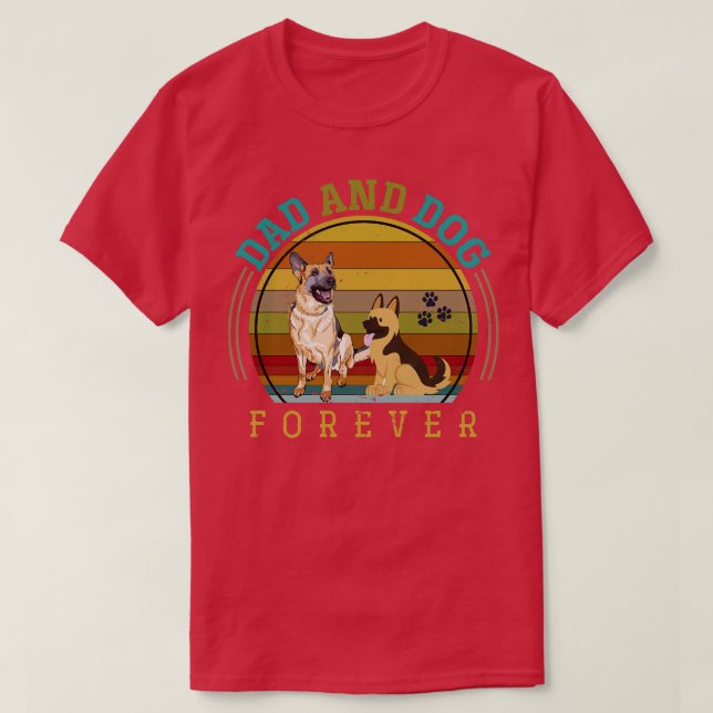 Camiseta Pai E Cão Para O German shepherd De Animais De Com (Frente do Design)