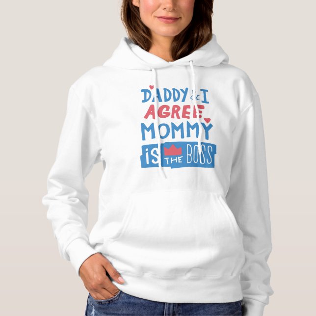 Camiseta Pai e eu concordamos que Mamãe é o chefe (Frente)