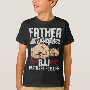 Camiseta Pai e Filha Parceiros de BJJ Jiujitsu Fofo Jiu