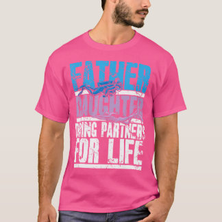 Camiseta Pai e Filha Parceiros de Mergulho Para