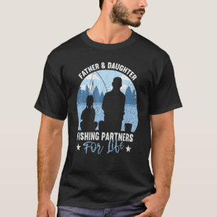 Camiseta Pai e Filha Parceiros de Pesca Dia dos Pais