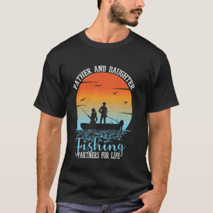 Camiseta Pai e Filha Parceiros de Pesca Para a Vida Engraça