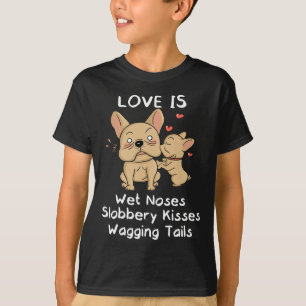 Camiseta Pai E Filho Beijos Adoram Meu Cachorro Dizendo Quo