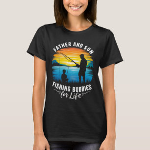 Camiseta Pai e Filho Companheiros de Pesca para a Vida Toda