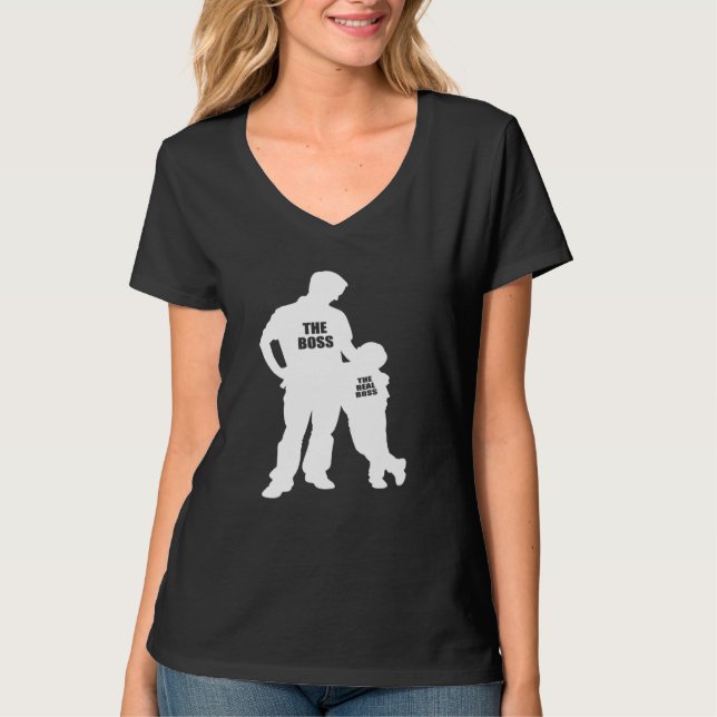 Camiseta Pai E Filho O Chefe Real 2 (Frente)