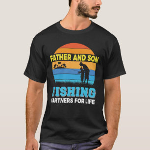 Camiseta Pai e filho parceiros de pesca Dia de os pais