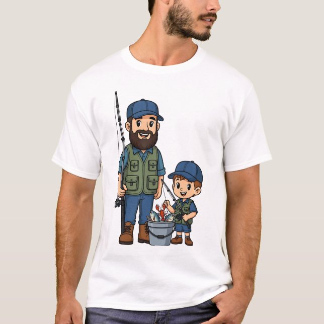 Camiseta Pai e Filho Pescando Juntos (Frente)