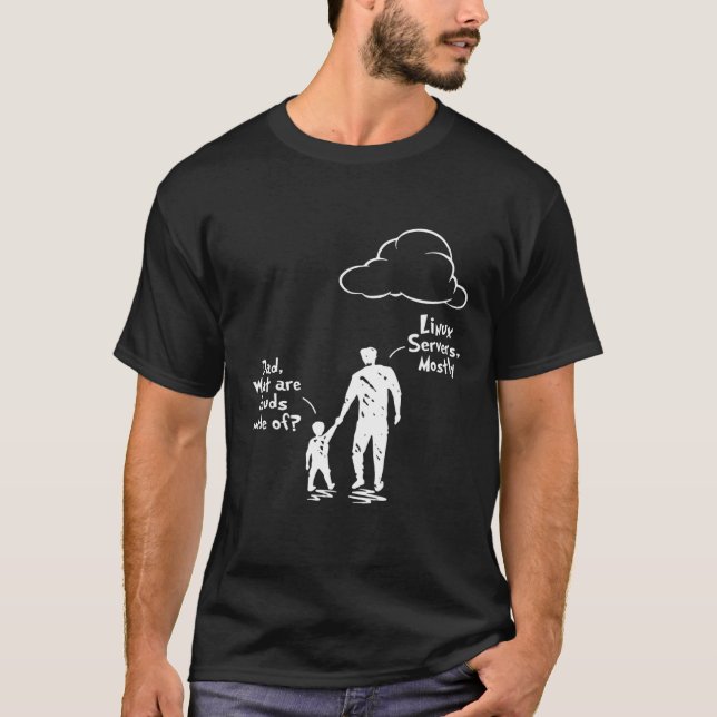 Camiseta Pai E Filho Que São Nuvens Feitas De Servidores Li (Frente)