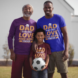 Camiseta Pai é meu primeiro Dia de os pais de Amar e Herói