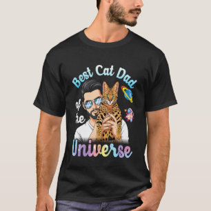 Camiseta Pai e Savannah Melhor Pai de Gato do Universo C