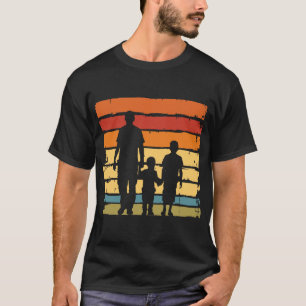 Camiseta pai e seus dois filhos vintage
