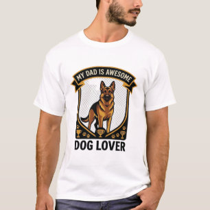 Camiseta Pai é um amante incrível de cães Pastor Alemão Pat