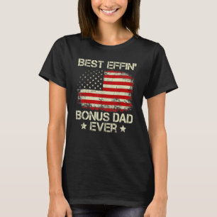 Camiseta Pai Effin Bonus Eens Melhor Pai Bandeira Americano