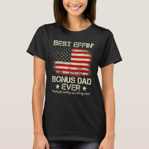 Camiseta Pai Effin Bonus Eens Melhor Pai Bandeira Americano