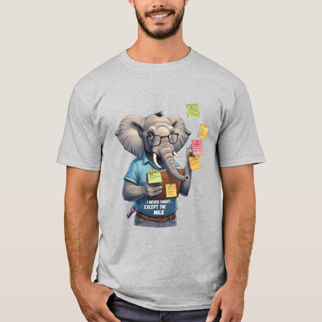 Camiseta Pai Elefante Que Nunca Esqueci... Exceto Leite (Frente)
