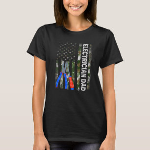 Camiseta Pai Eletrônico da Camouflage, Bandeira Legal Ameri