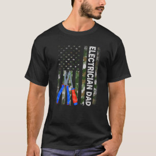 Camiseta Pai Eletrônico da Camouflage, Bandeira Legal Ameri