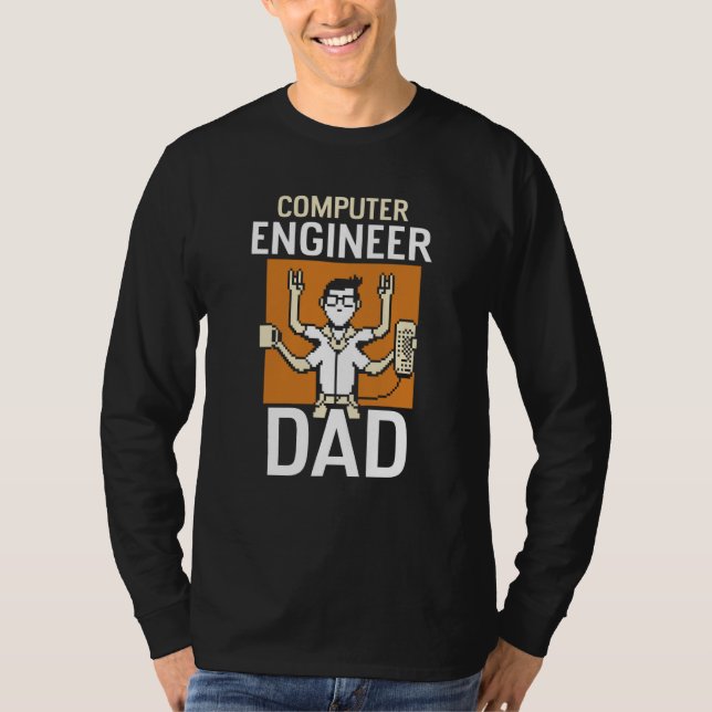 Camiseta Pai Engenheiro de Computador Programador Programad (Frente)