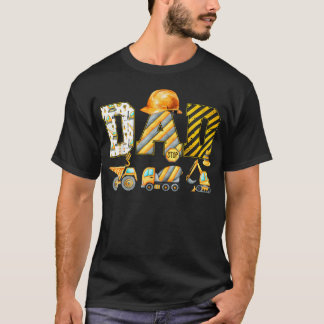 Camiseta Pai Engraçado Construção Escavadeira Família Combi