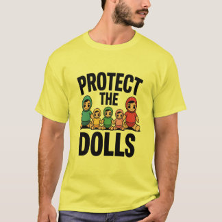 Camiseta pai engraçado da mãe protege as bonecas
