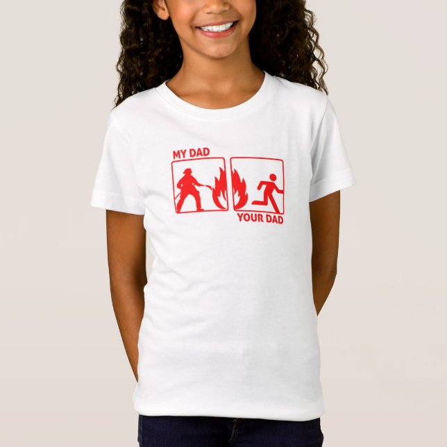 Camiseta Pai Engraçado de Bombeiros - Presente para Filha o (Frente)