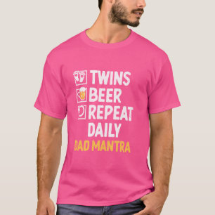 Camiseta Pai Engraçado De Gêmeos Bebendos De Bebidas Viram