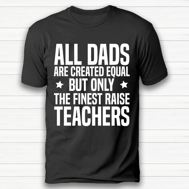 Camiseta Pai Engraçado de Professora ou Avô Feliz Aniversár (Funny Teacher Dad or Grandpa Happy Birthday Black T-Shirt)