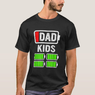 Camiseta Pai engraçado de quatro crianças padre de bateria
