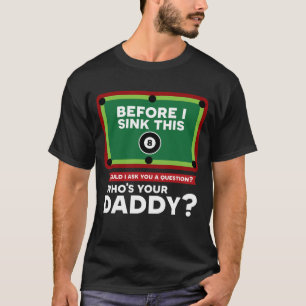 Camiseta Pai engraçado do pai da piscina do Snooker do amo