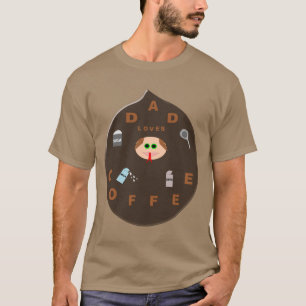 Camiseta Pai Engraçado Monstro Adora Café T Shirt