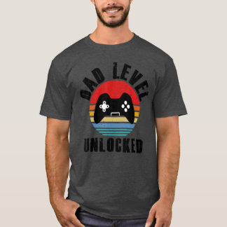 Camiseta Pai engraçado novo nível de pai desbloqueado famíl