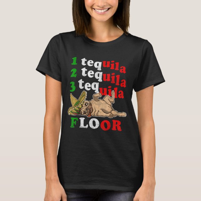 Camiseta Pai Engraçado Presente 1 2 3 Tequila Floo (Frente)