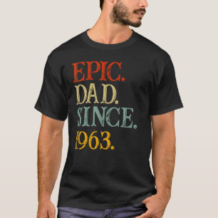 Camiseta Pai Épico Do dia de os pais Desde 1963 Netos Gra