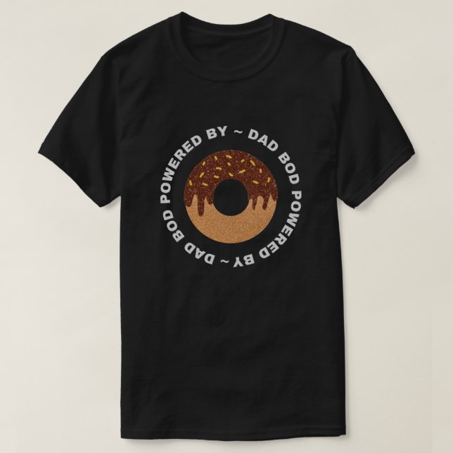 Camiseta Pai Equipado Com Camisa-T Glitter Rosquinha (Frente do Design)
