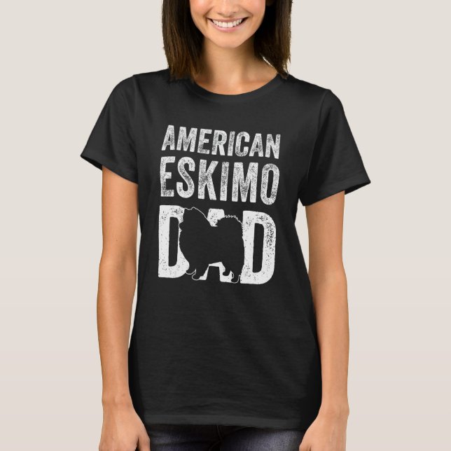 Camiseta Pai Eskimo-Americano Papa Dia de os pais Si (Frente)