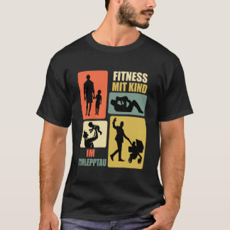 Camiseta Pai Esperançoso FITNESS COM FILHO Engraçado Futuro