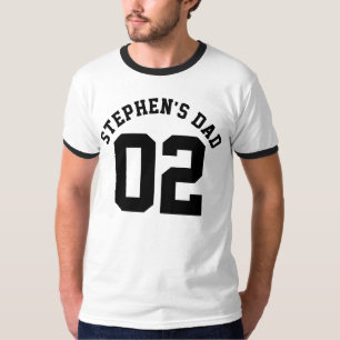 Camiseta Pai Esportivo Personalizado Nome da Criança Jerse