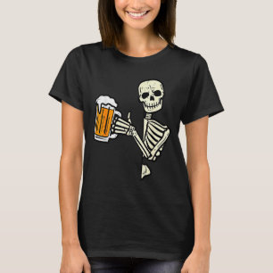 Camiseta Pai Esqueleto de Halloween Roupa de Caveira Pregui