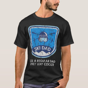 Camiseta Pai Esquiando Esqui Snowboard Montanhas Pai Fora