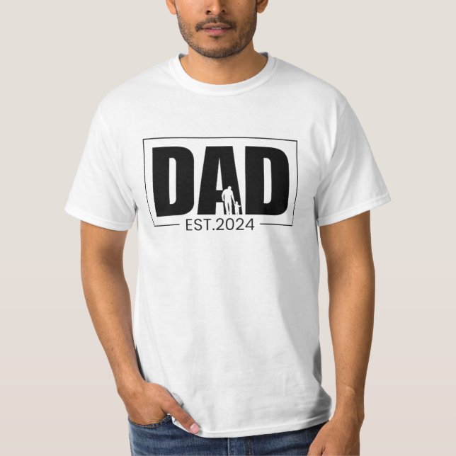 Camiseta Pai Est 2024,Presente para Pai,pai Engraçado (Frente)