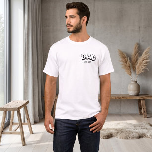 Camiseta Pai Est. 2027 Minimalista Moderno Homem Novo Pai