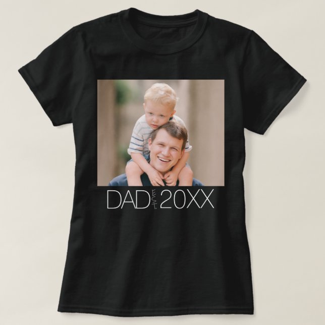 Camiseta Pai Estabeleceu Foto de Roteiro Moderno (Frente do Design)