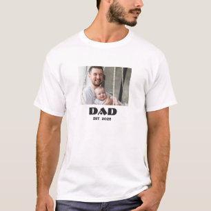 Camiseta Pai Estabeleceu Presente de Foto Ousado