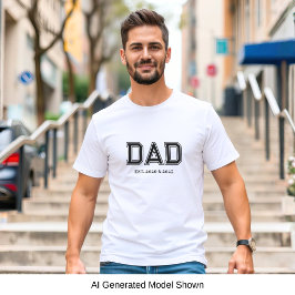 Camiseta Pai Estabeleceu Tipografia Moderna Simples Branco